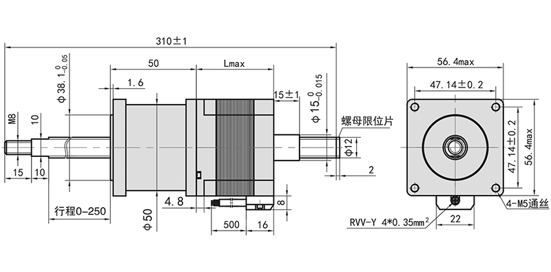 貫通式滾珠絲桿直線(xiàn)步進(jìn)電機(jī)-57H45MBTG